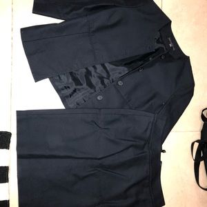 Navy blue business formal jacket and skirt